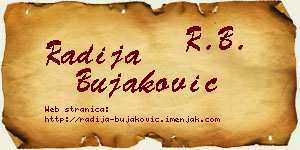 Radija Bujaković vizit kartica